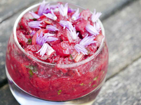 Betterave, courgette, pissenlit, hareng doux, marinés