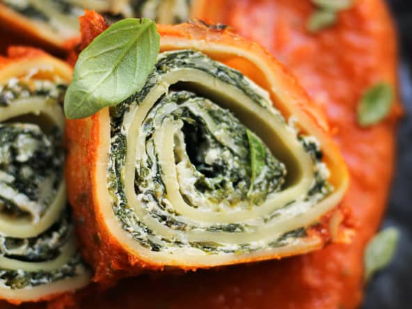 Lasagnes roulées, épinards et ricotta