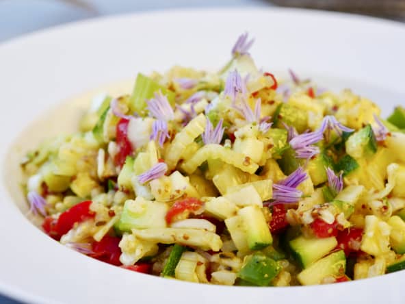 Salade poivron fenouil courgette ultra fraîche - Salade facile et rapide