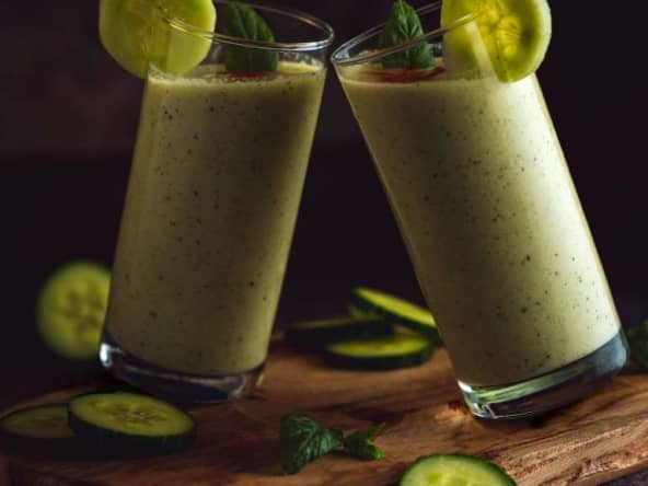 Soupe froide au concombre et à la menthe façon gaspacho