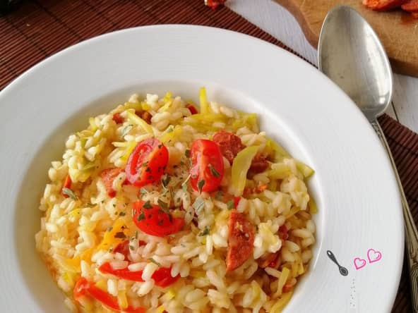 Risotto aux courgettes et au chorizo