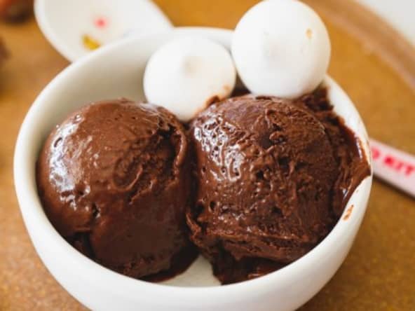 Nice cream banane, chocolat, noisette, vegan, sans sorbetière