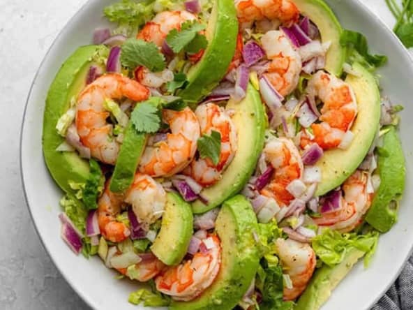 Salade avocat aux crevettes