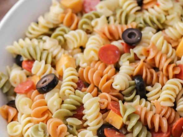 Salade de pâtes froide minceur à la vinaigrette