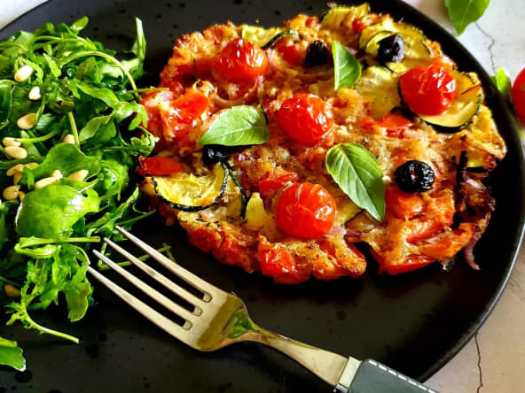 Pain de tomates, courgettes et oignons