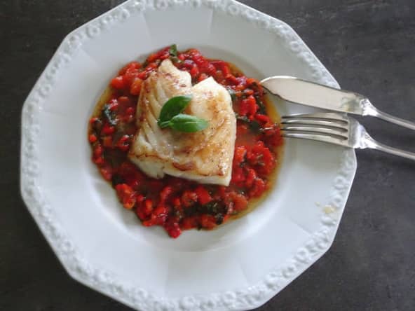 Cabillaud rôti, sauce vierge