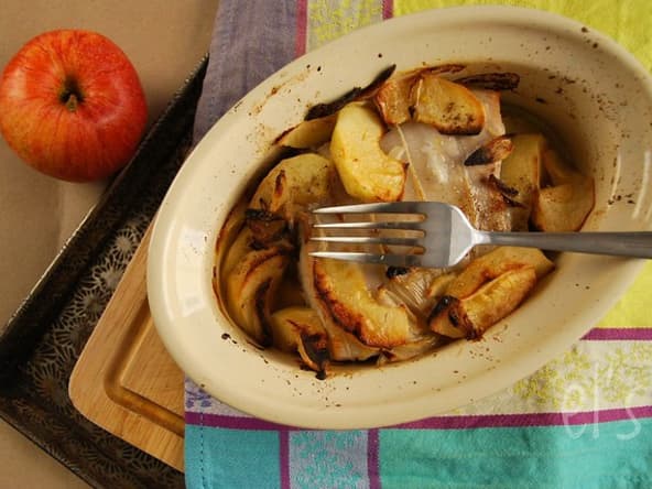 Rôti de porc aux pommes