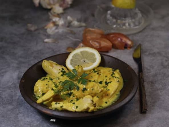 Poulet ail échalote sauce crémeuse au citron