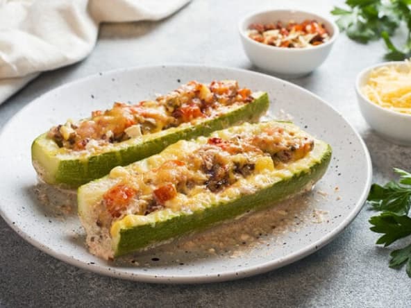 Courgettes farcies pour régime - Recette minceur - Plat facile -