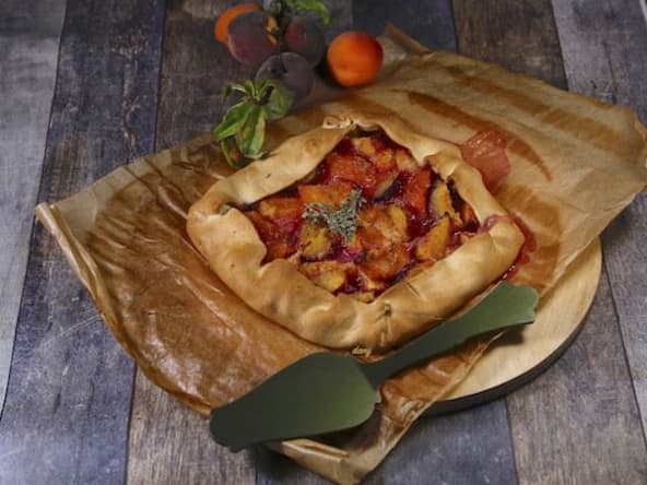 tarte pêches abricots au thym