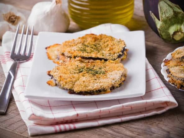 Aubergines gratinÃ©es savoureuses avec panure