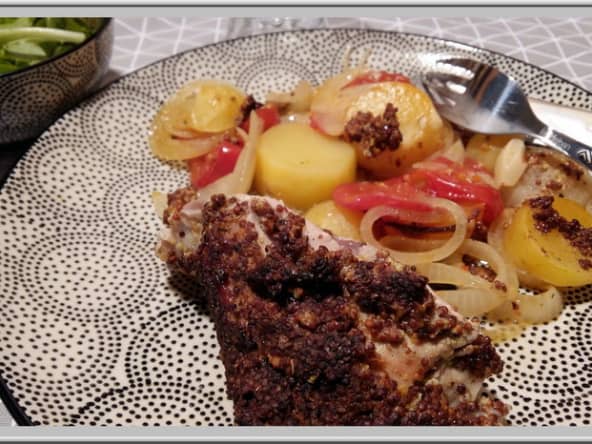 Cuisse de dinde à la moutarde cuite au four