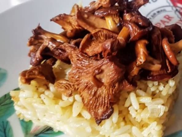 Rif pilaf au safran et aux girolles d'après Chef Simon