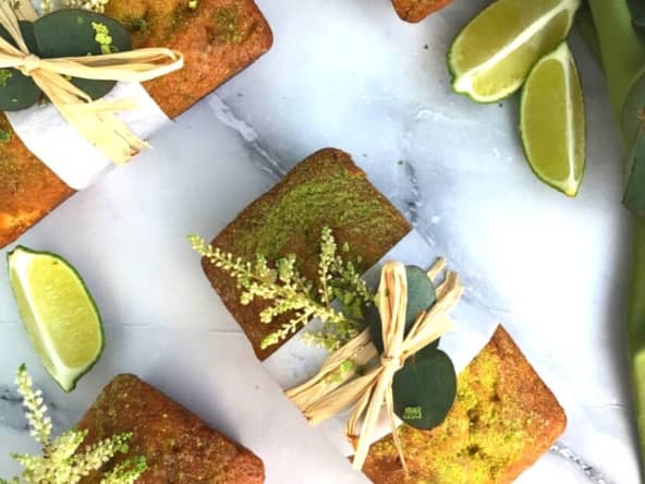 Cake citron vert et menthe d'après Yann Couvreur