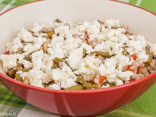 Sarrasin poêlé aux haricots verts et tomates