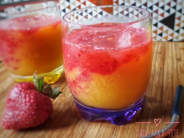 Cocktail avec ou sans alcoo fraise, mangue et citronnade
