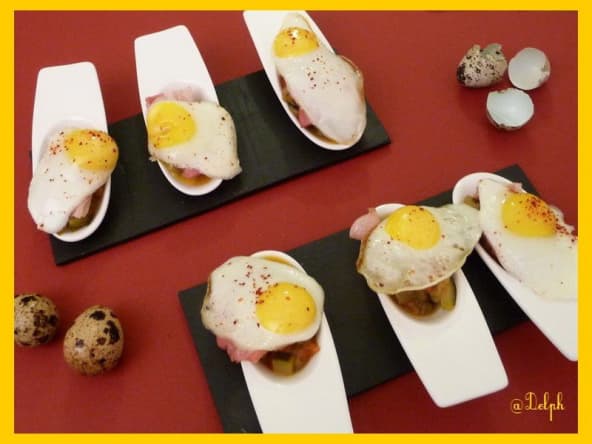 Cuillères apéritives d'oeufs de caille à la provençale