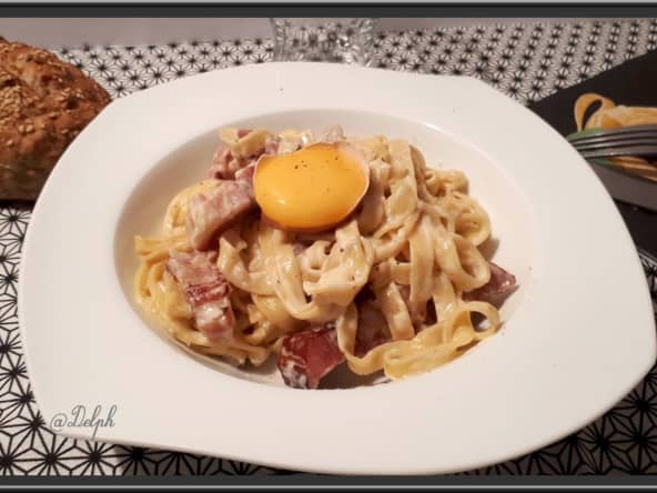 Tagliatelle façon carbonara au cookéo