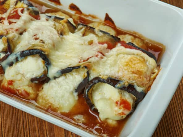 Roulés d'aubergines au jambon et mozzarella - Recette régime