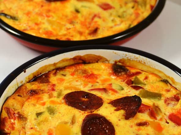 Flans aux poivrons et chorizo