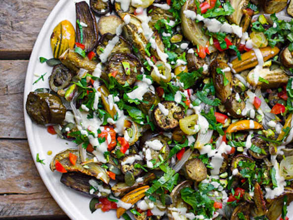 Salade d'aubergines rôties