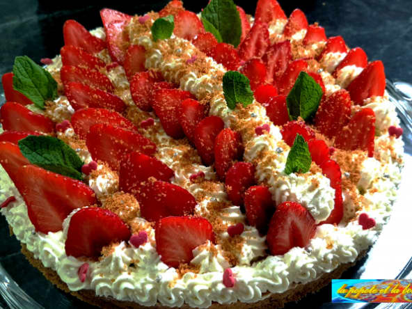Tarte aux fraises sur fond de sablé Breton