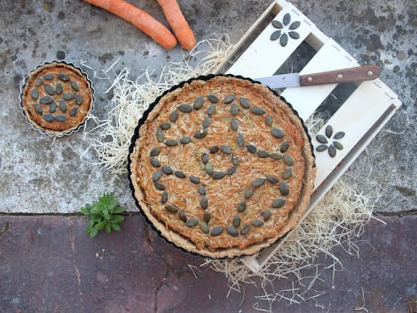 Quiche vegan carotte et tofu fumé