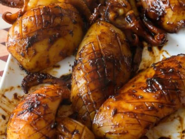 Seiches grillées à la japonaise (Ikayaki)