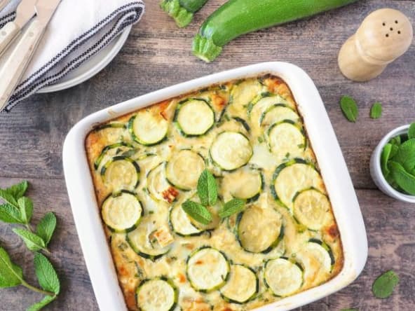 Clafoutis léger aux courgettes et fromage de chèvre 