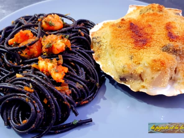 Coquille de poisson et noix de St Jacques