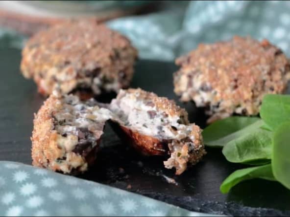 Champignons farcis au chèvre de Cyril Lignac