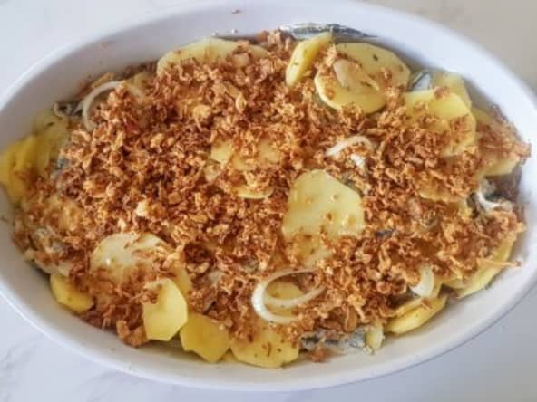 Tentation de Jansson, gratin de pommes de terre aux anchois