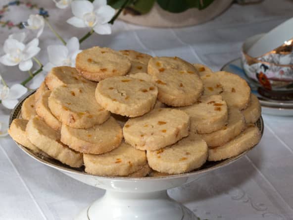 Biscuits sablés diamants à l’écorce d’orange confite pour le goûter
