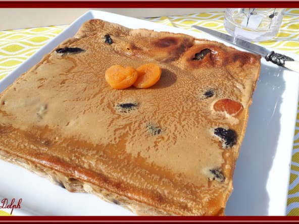 Far aux pruneaux et abricots au lait d’amandes