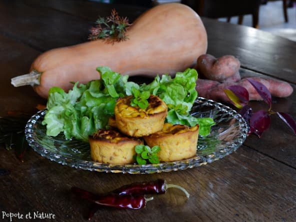 Petits flans légèrement pimentés à la courge et à la patate douce