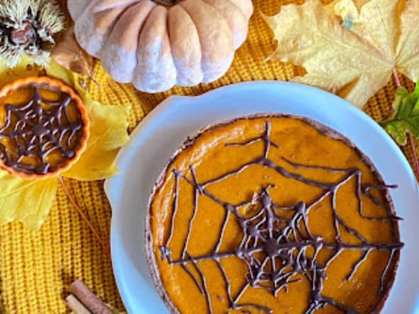 La tarte Halloween au potimarron et sa toile d’araignée