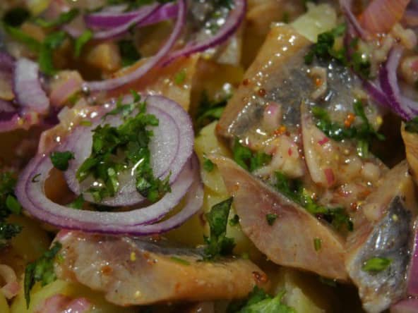 Harengs fumés aux pommes de terre tièdes
