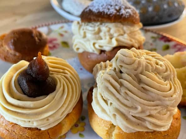 Les choux à la crème à la patate douce
