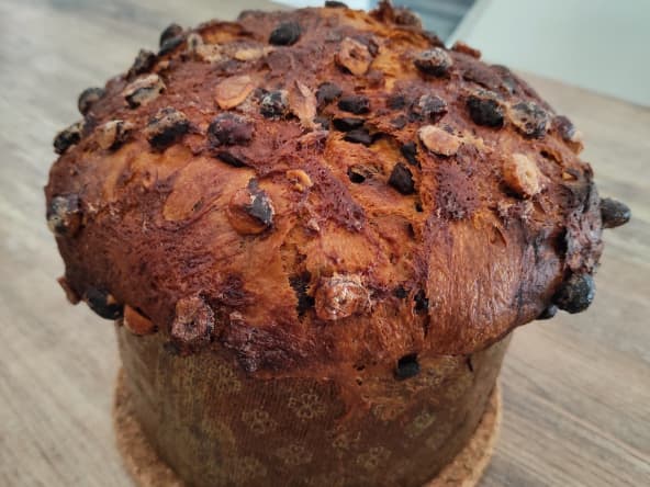 Panettone chocolat noisette pour un bon petit déjeuner