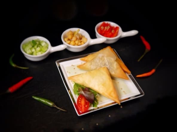 Samoussas au boeuf à peine épicé au garam massala