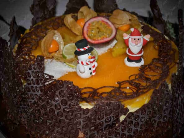 Bavarois chocolat et mousse mangue