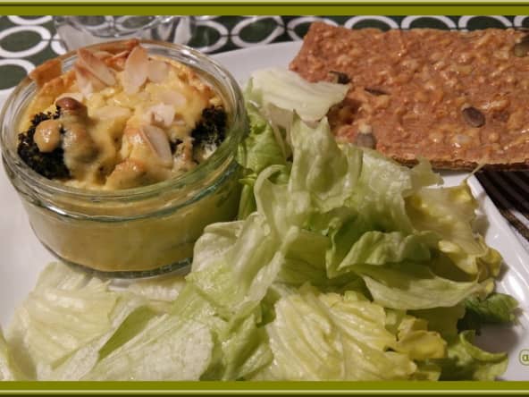 Flan aux brocolis, ricotta et amandes