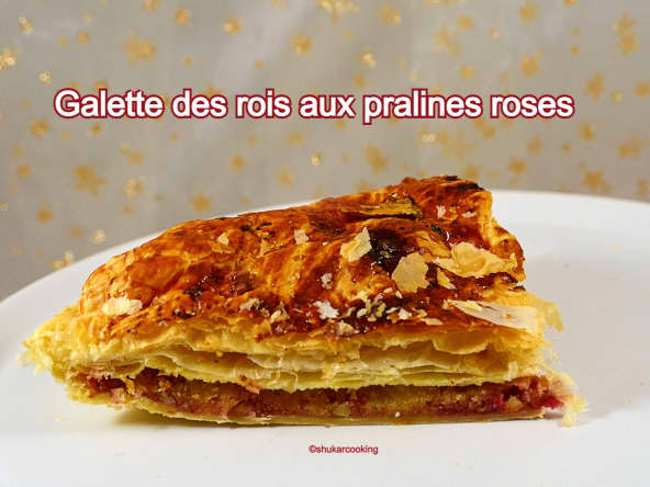 Galette des rois aux pralines roses