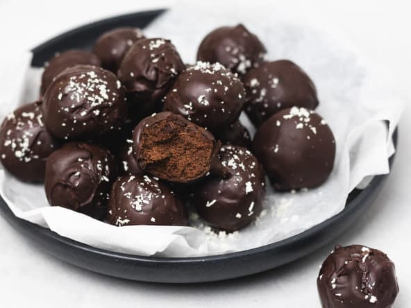 Truffes au chocolat à la patate douce vegan pour les fêtes