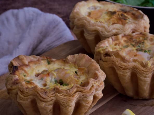 La tartelette feuilletée aux crevettes