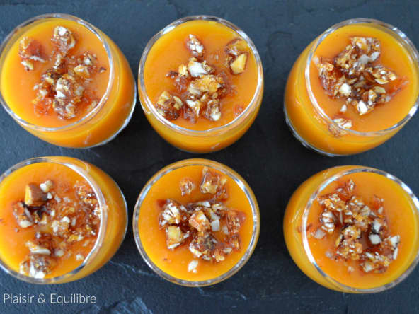 Verrines de courge butternut éclats de nougatine pour les fêtes