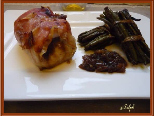 Roulés de dinde à la compotée d’échalotes au miel