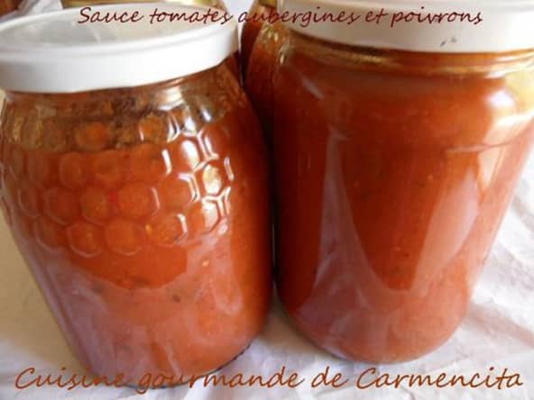 Conserves de sauce tomates-aubergines-poivrons
