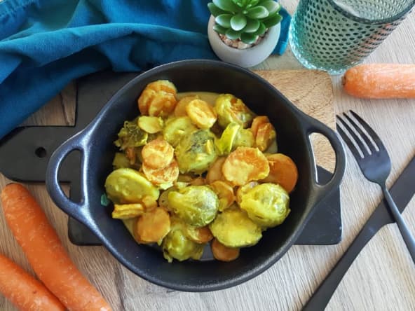 Curry de chou de Bruxelles et carottes