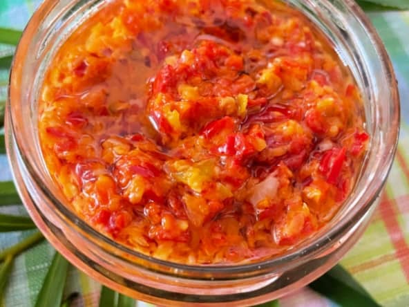 La purée de piments forts au gingembre